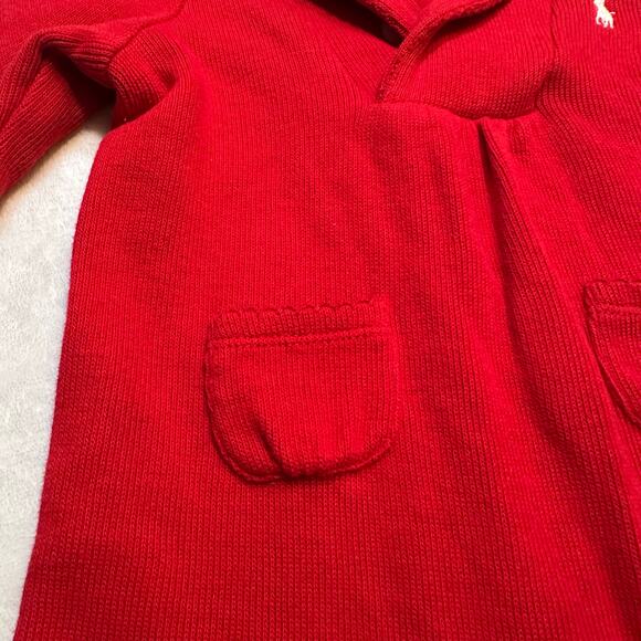 Ralph Lauren Sweater Romper sz 3 m Red Knit Sweater Romper - Picture 7 of 10
